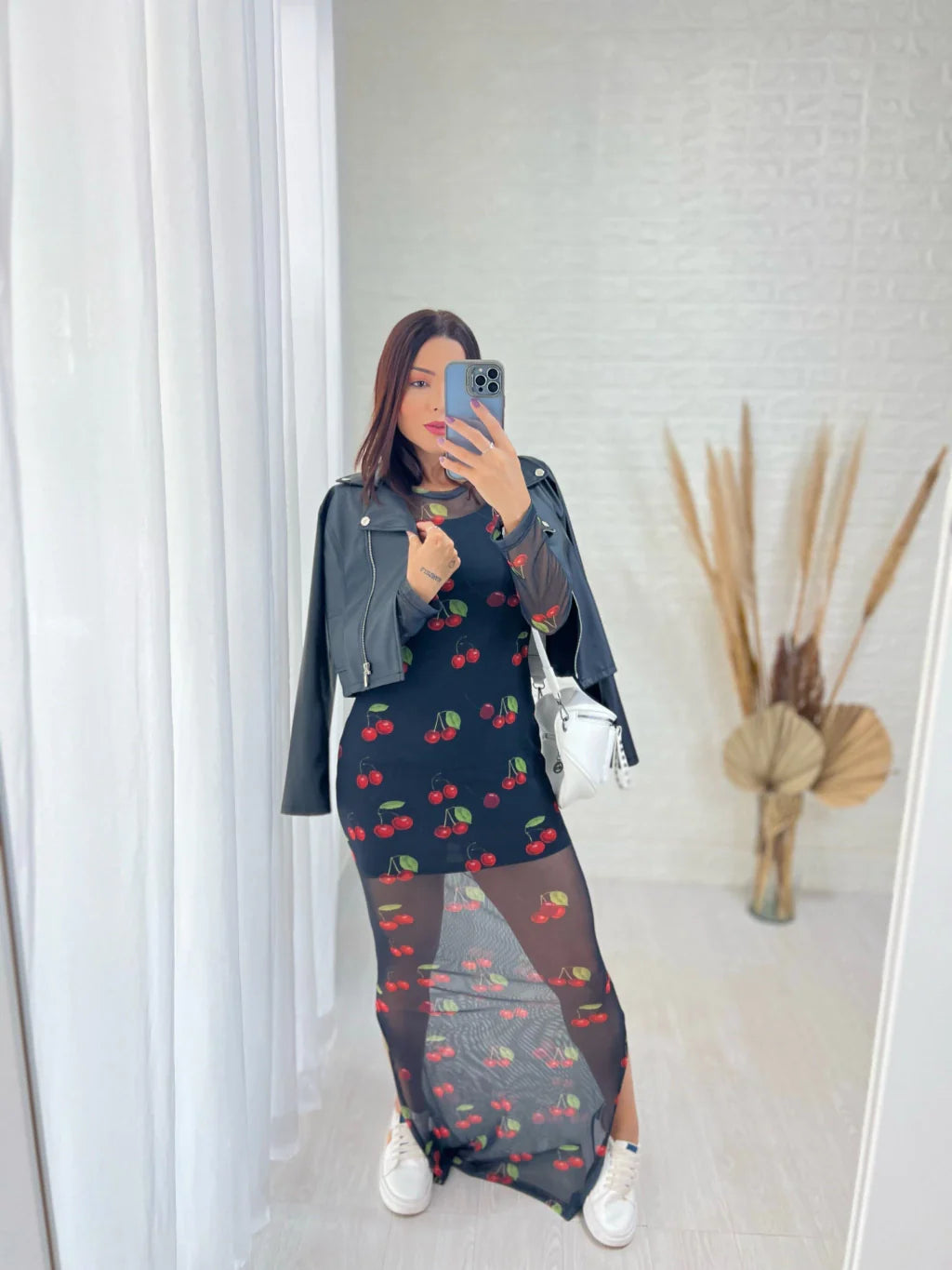 Vestido Tule Cereja